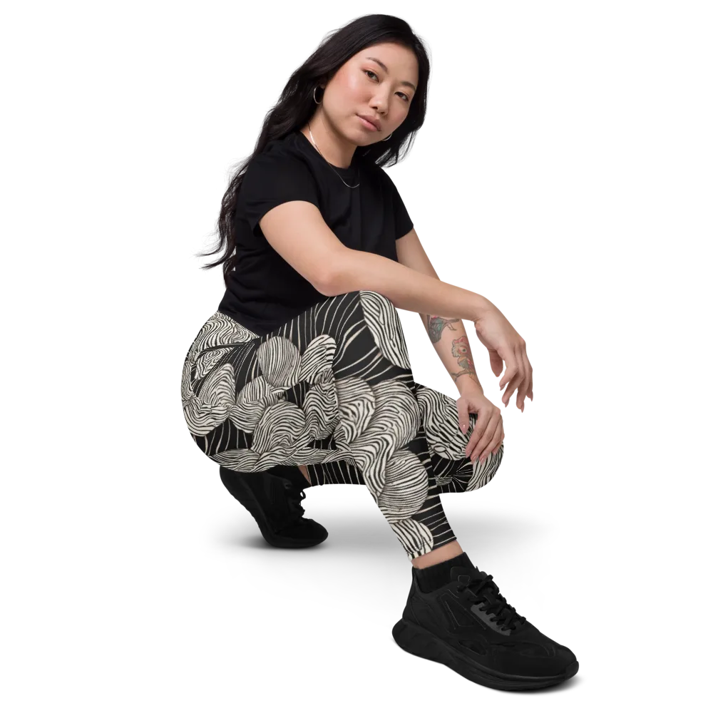 Onyx Ripple on Leggings with Pockets — Right Front