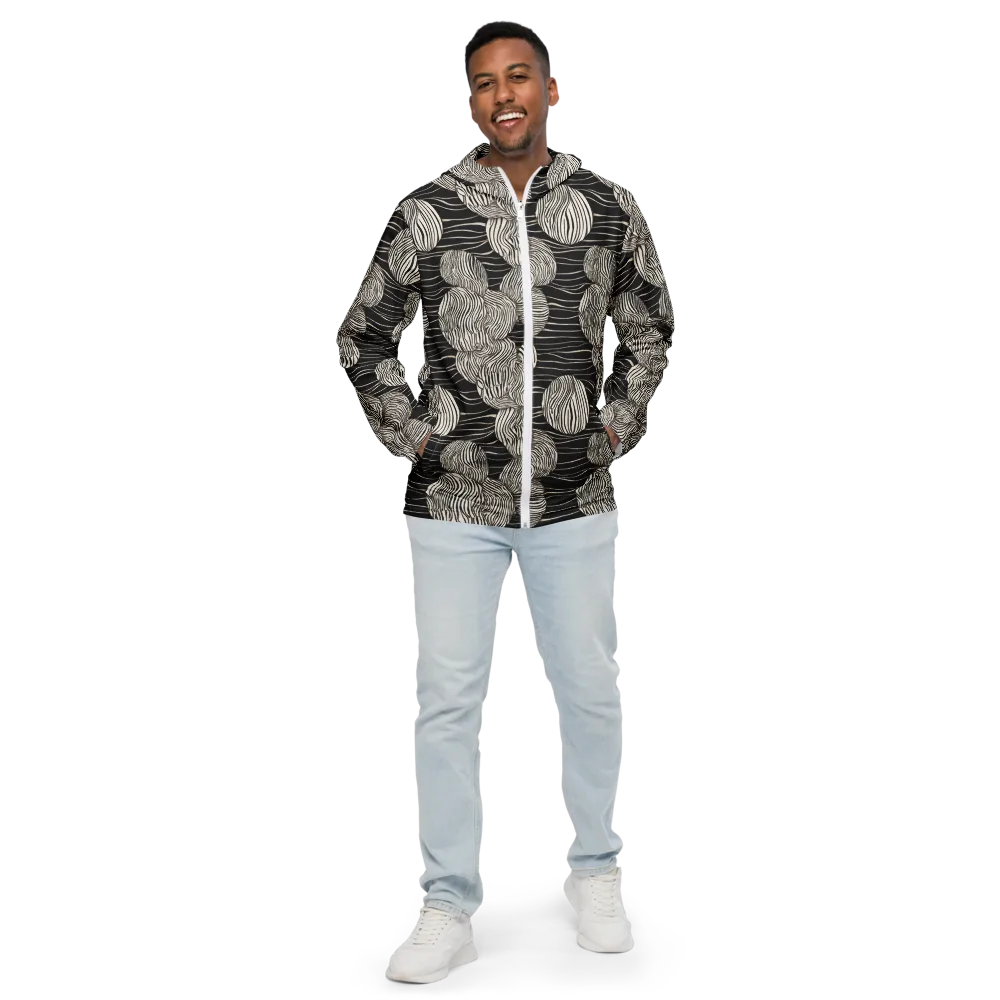 Onyx Ripple on Men's Windbreaker — Front