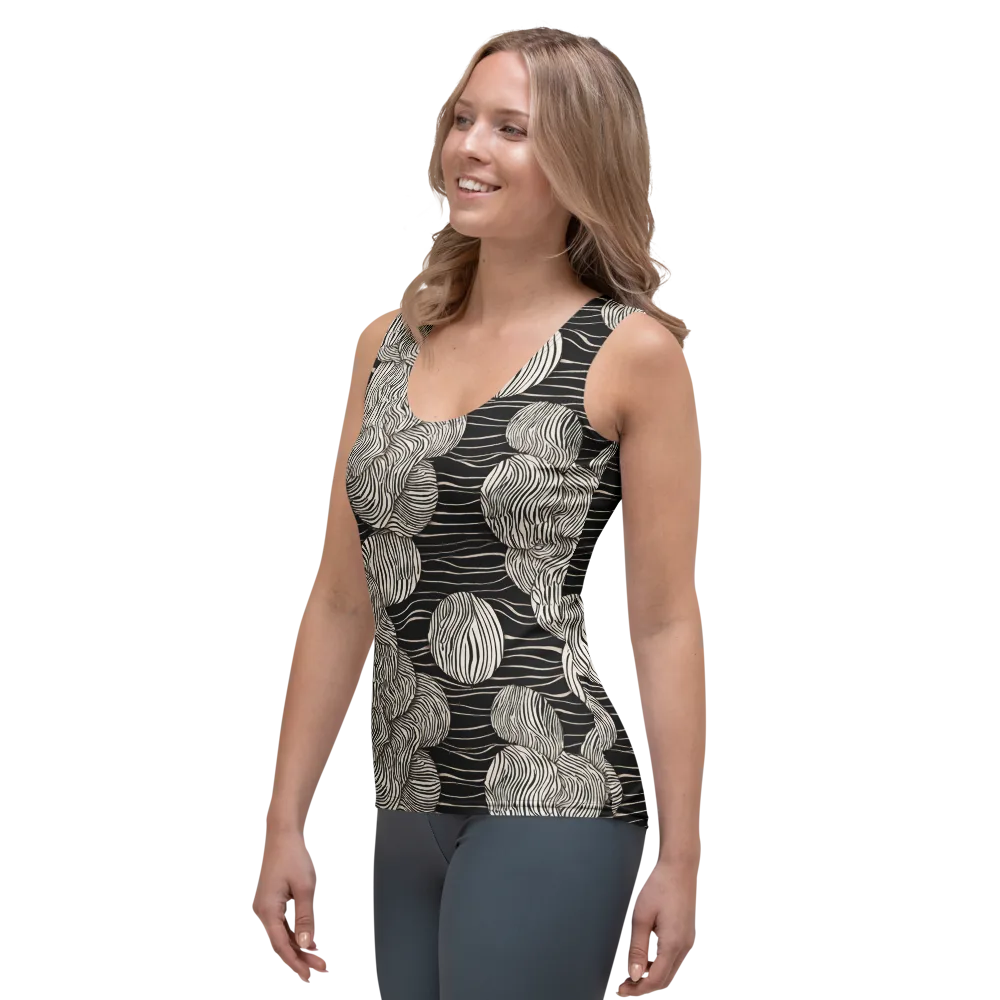 Onyx Ripple on Women's Tank Top — Left Front