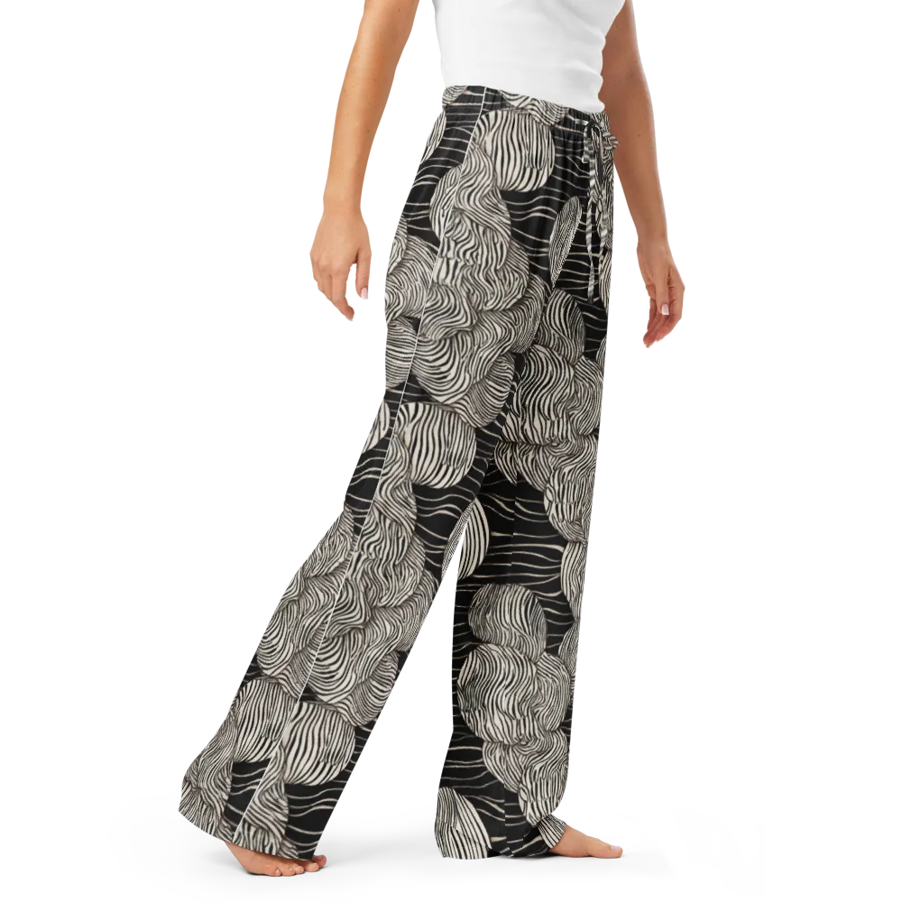 Onyx Ripple on Women's Pajama Pants — Right Front