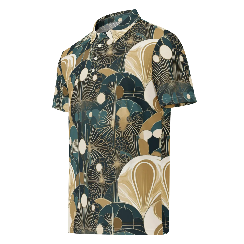 Gilded Night Garden on Men's Slim Fit Polo Shirt — Left Front