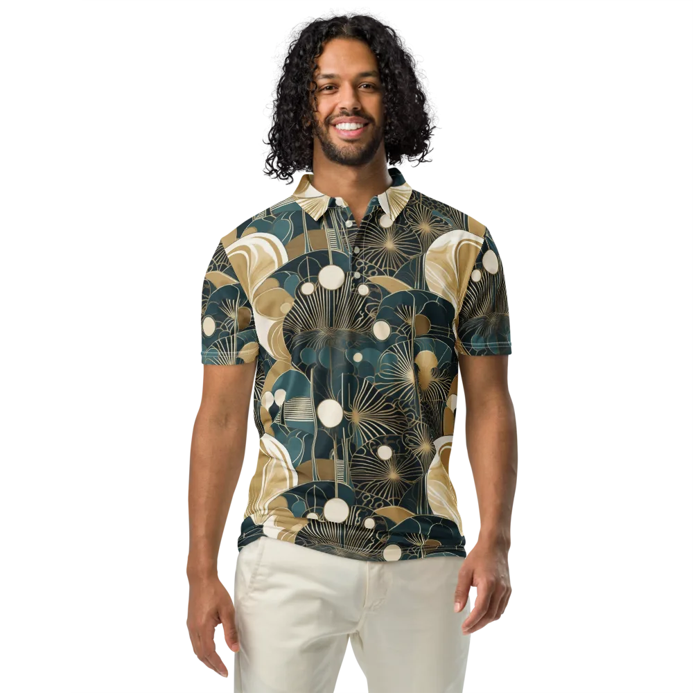 Gilded Night Garden on Men's Slim Fit Polo Shirt — Front