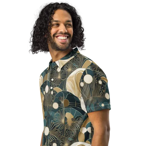 Gilded Night Garden on a Men's Slim Fit Polo Shirt