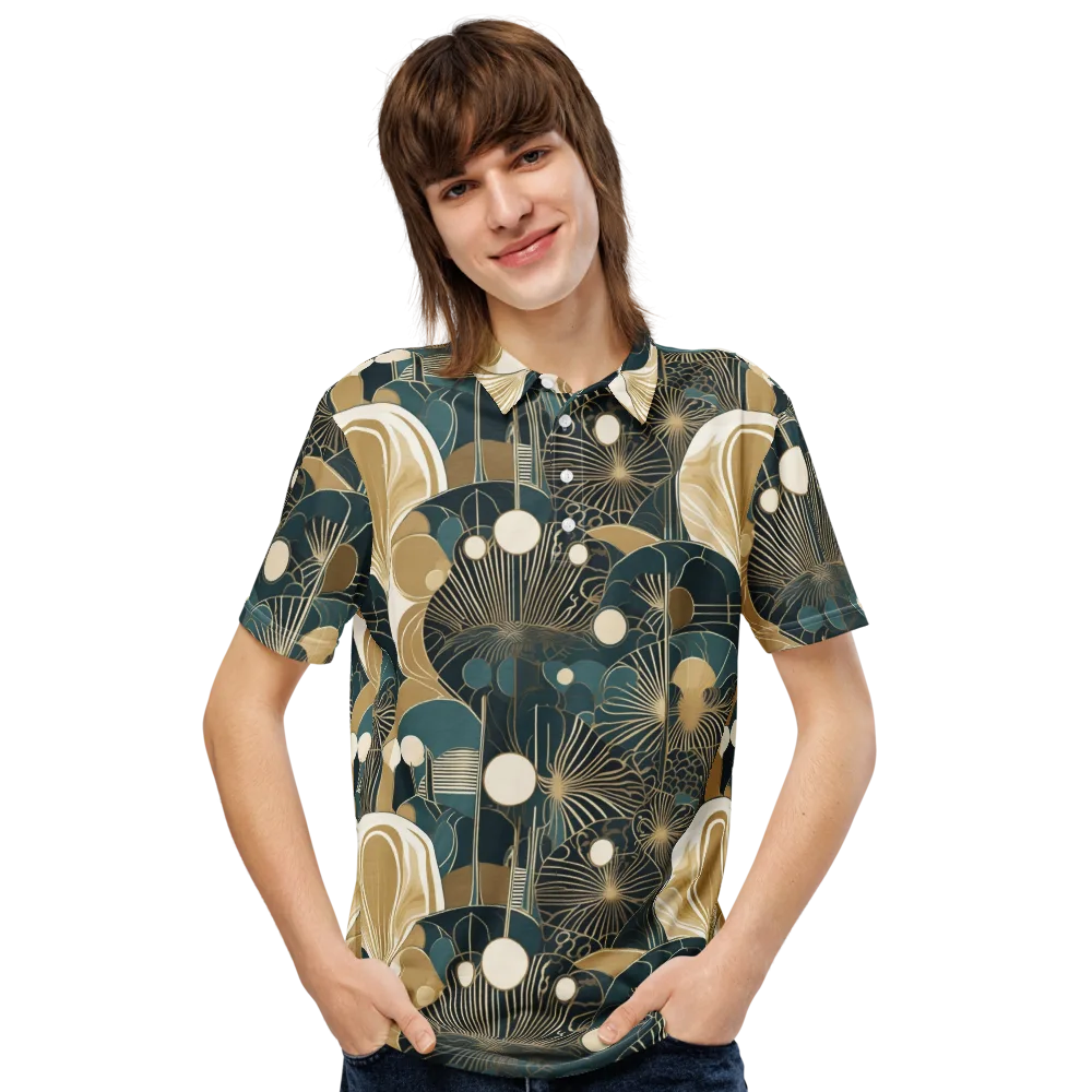 Gilded Night Garden on Men's Slim Fit Polo Shirt — Front