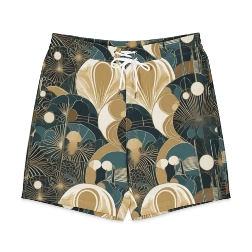 Gilded Night Garden on a Men's Board Shorts