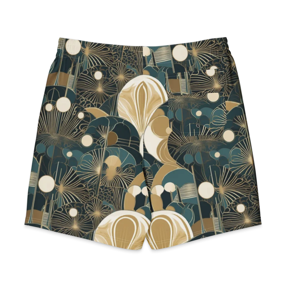 Gilded Night Garden on Men's Board Shorts — Back