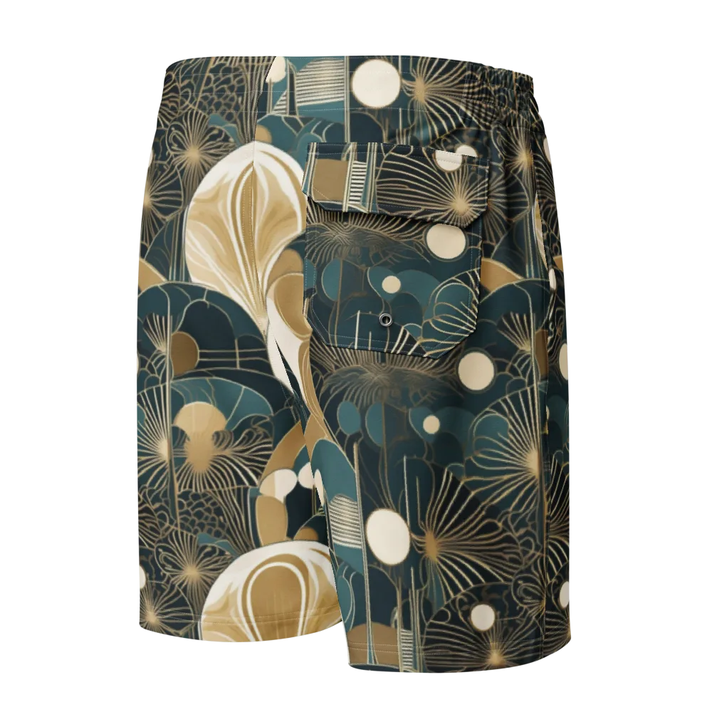 Gilded Night Garden on Men's Board Shorts — Back