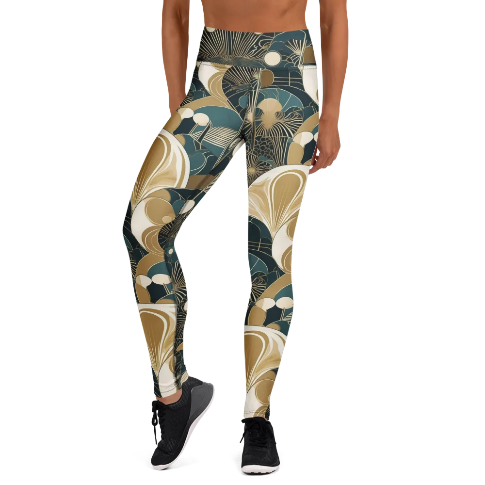 Gilded Night Garden on Yoga Leggings — Front