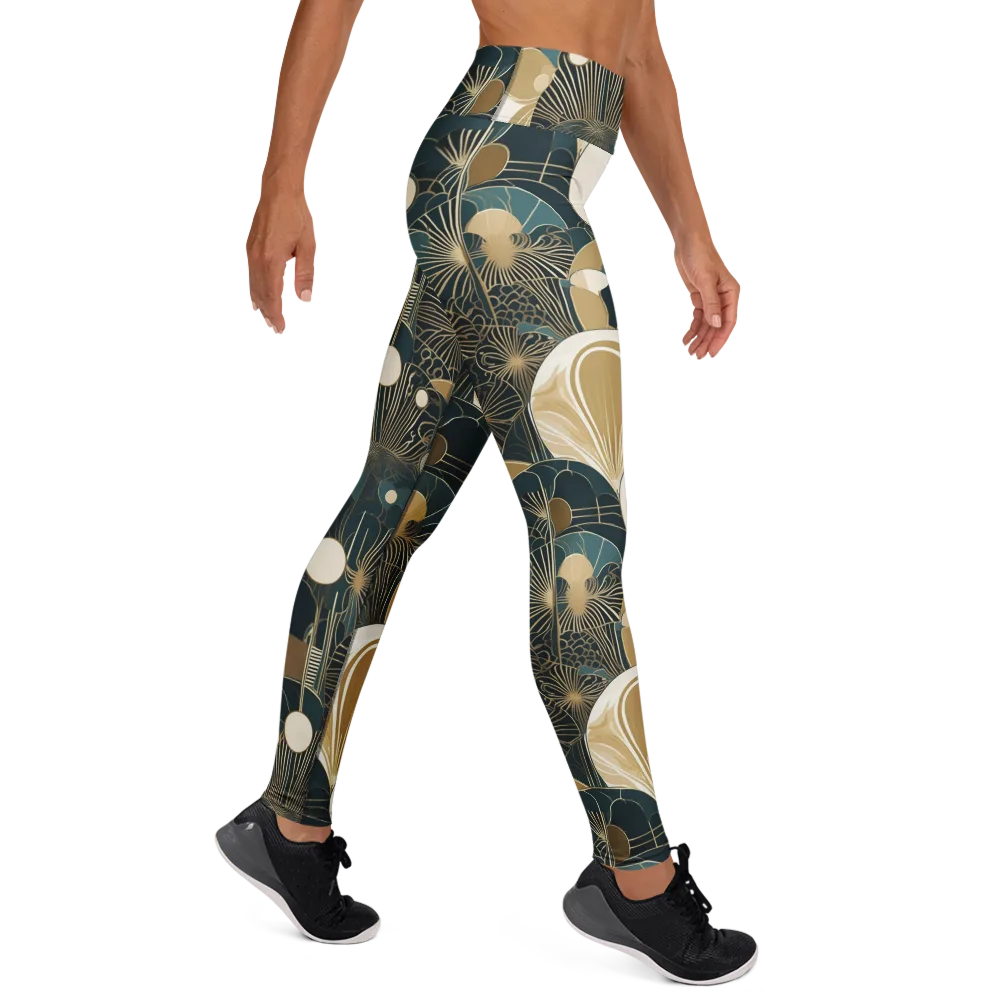 Gilded Night Garden on Yoga Leggings — Right