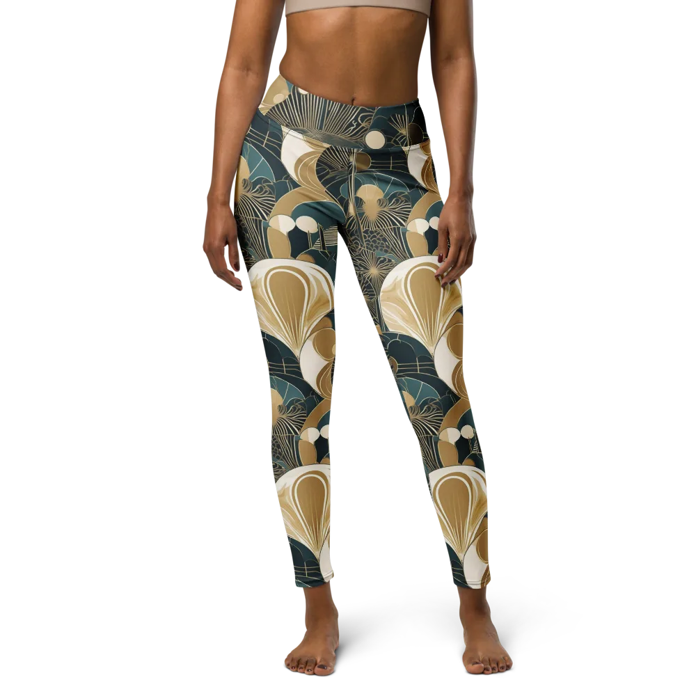 Gilded Night Garden on Yoga Leggings — Front