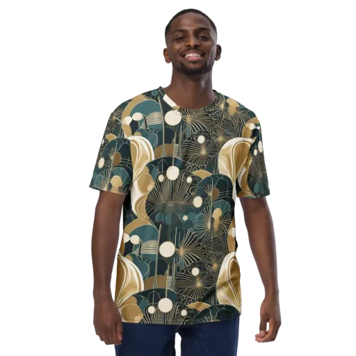 Gilded Night Garden on a Men's Crew Neck T-Shirt