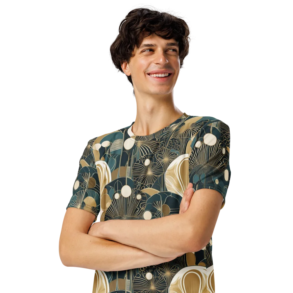 Gilded Night Garden on Men's Crew Neck T-Shirt — Left Front