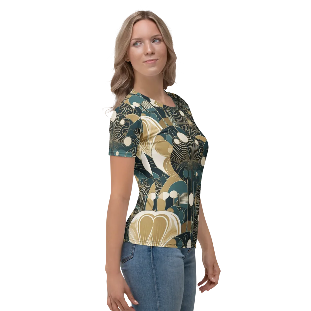 Gilded Night Garden on Women's Crew Neck T-Shirt — Right