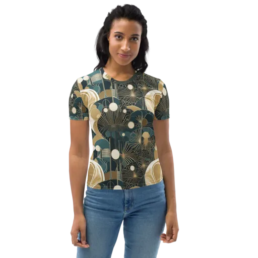 Gilded Night Garden on a Women's Crew Neck T-Shirt