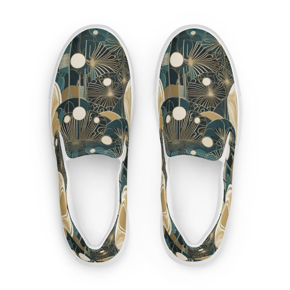 Gilded Night Garden on Men's Slip-On Canvas Shoes — Front