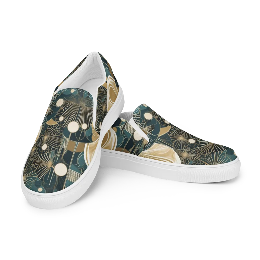 Gilded Night Garden on Men's Slip-On Canvas Shoes — Left Front