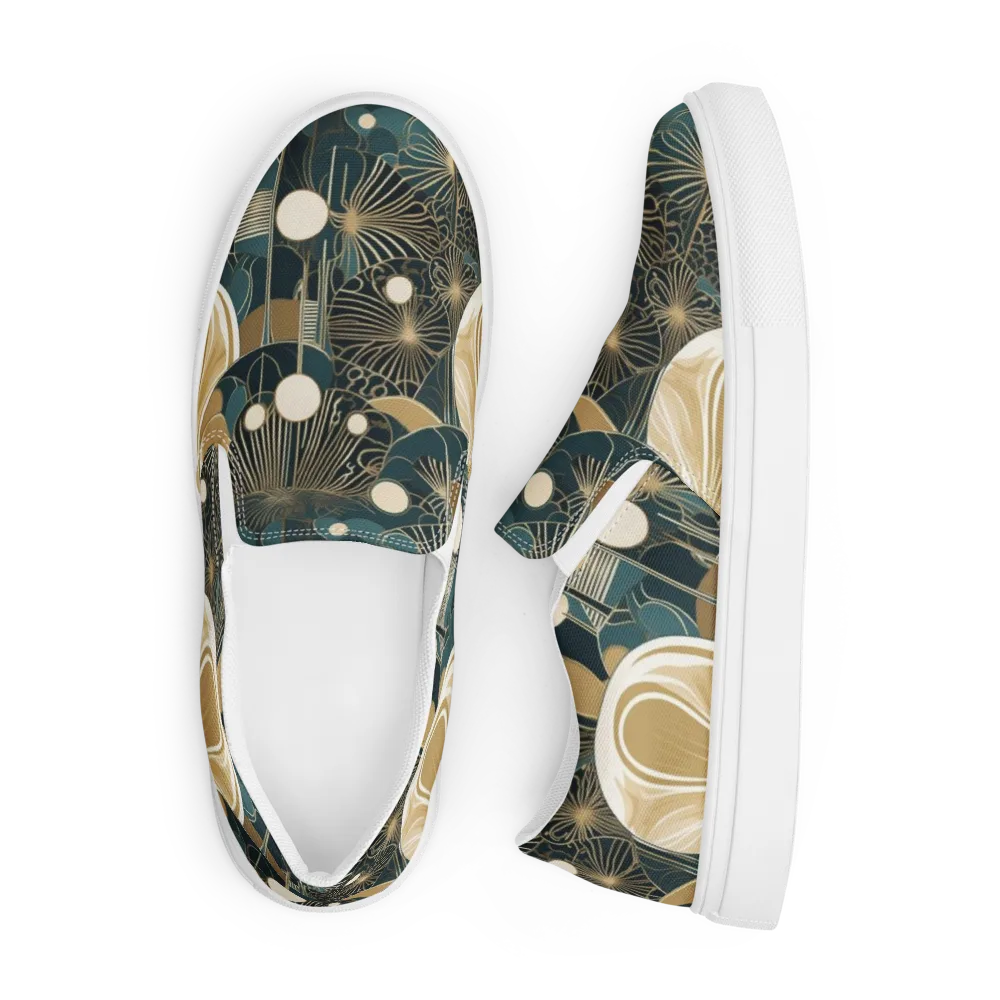 Gilded Night Garden on Men's Slip-On Canvas Shoes — Front