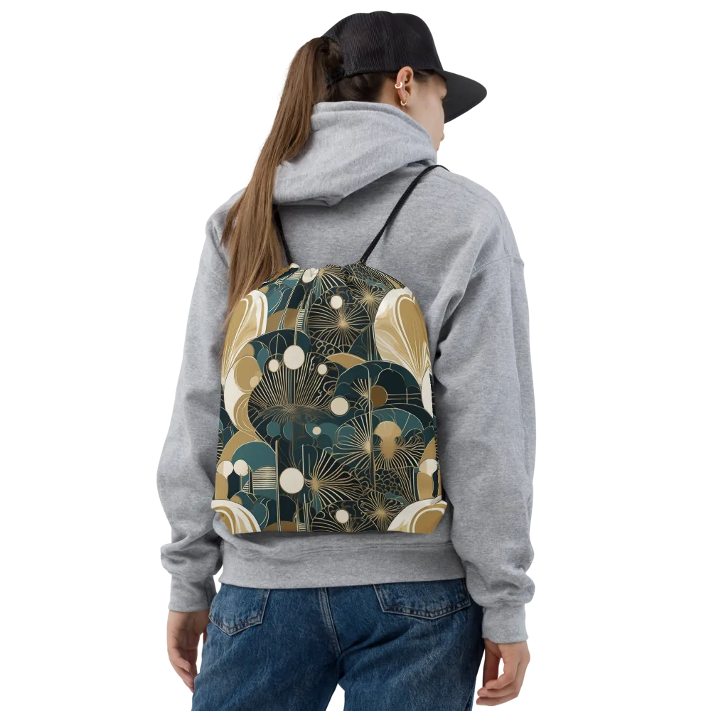 Gilded Night Garden on Drawstring Bag — Front