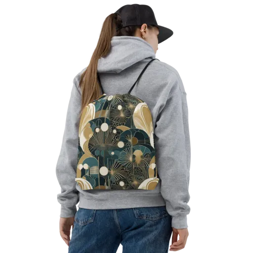 Gilded Night Garden on a Drawstring Bag
