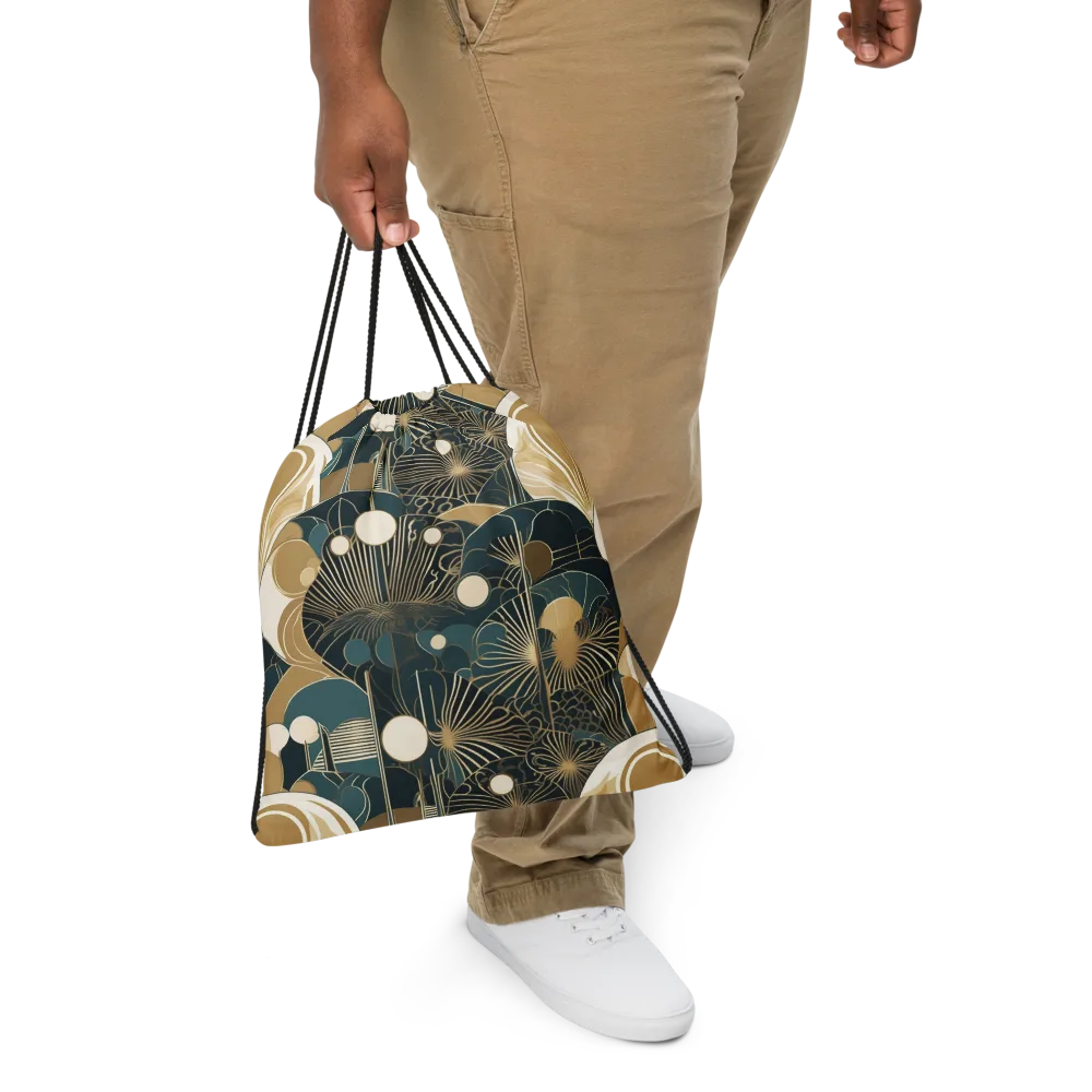 Gilded Night Garden on Drawstring Bag — Front