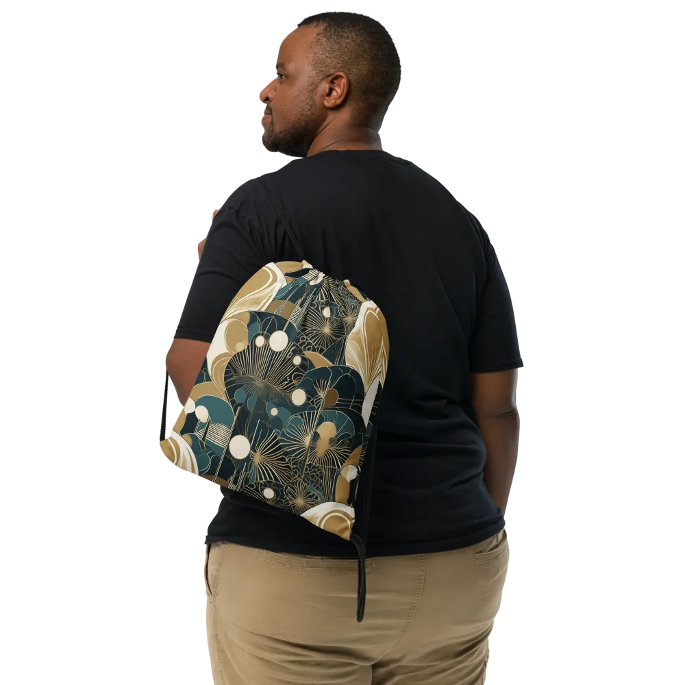 Gilded Night Garden on Drawstring Bag — Front