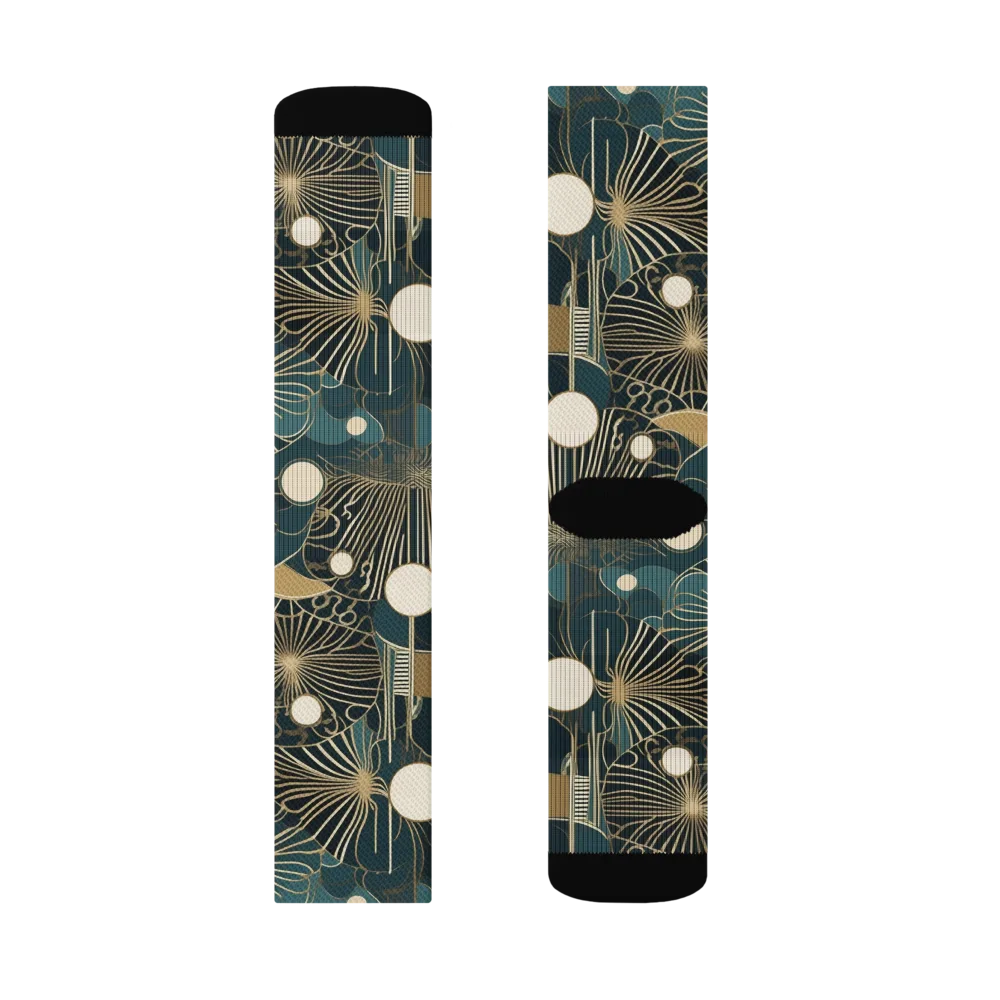 Gilded Night Garden on Socks — Left Sock
