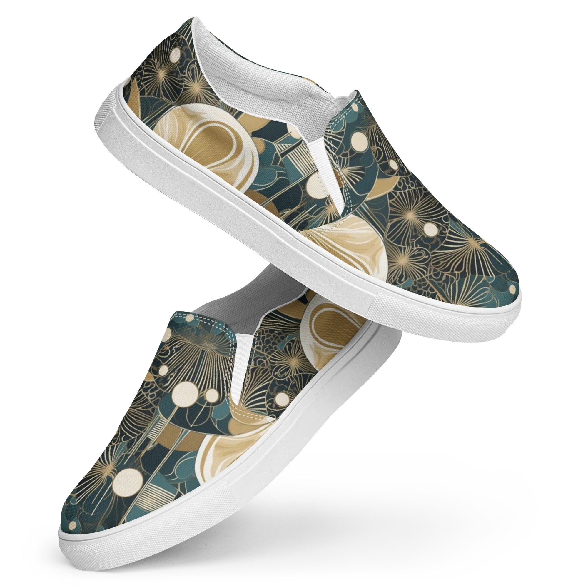 Gilded Night Garden on Women's Slip-On Canvas Shoes — Front