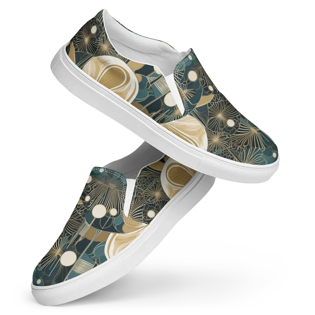 Gilded Night Garden on Women's Slip-On Canvas Shoes — Front