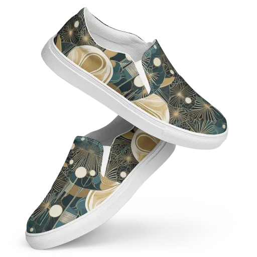 Gilded Night Garden on a Women's Slip-On Canvas Shoes