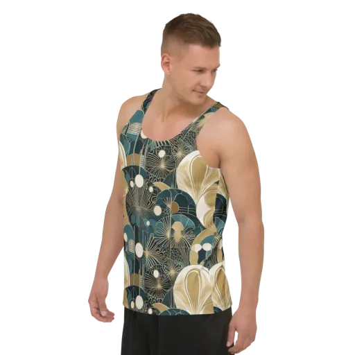 Gilded Night Garden on a Men's Tank Top
