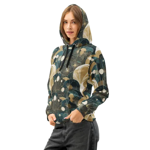 Gilded Night Garden on a Cotton Hoodie