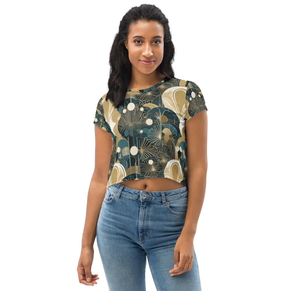 Gilded Night Garden on Crop Tee — Front