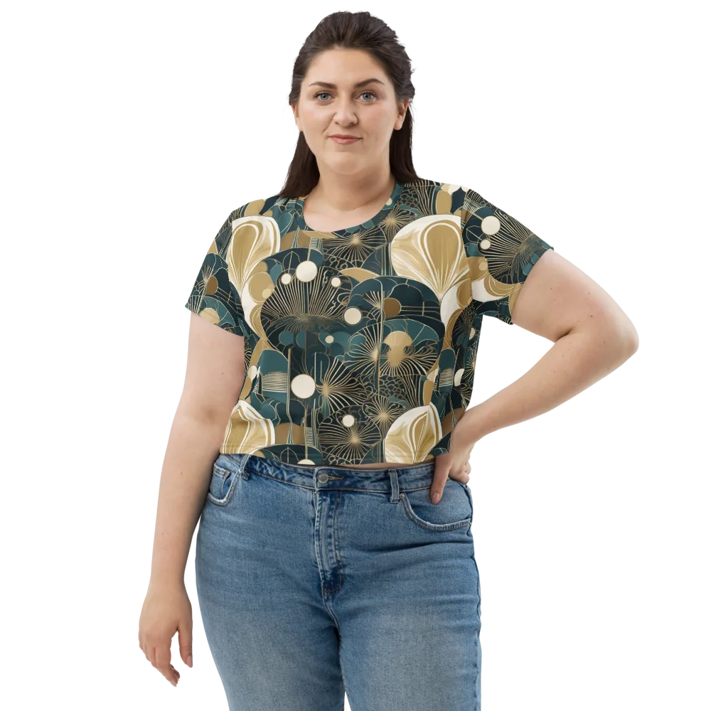 Gilded Night Garden on Crop Tee — Front