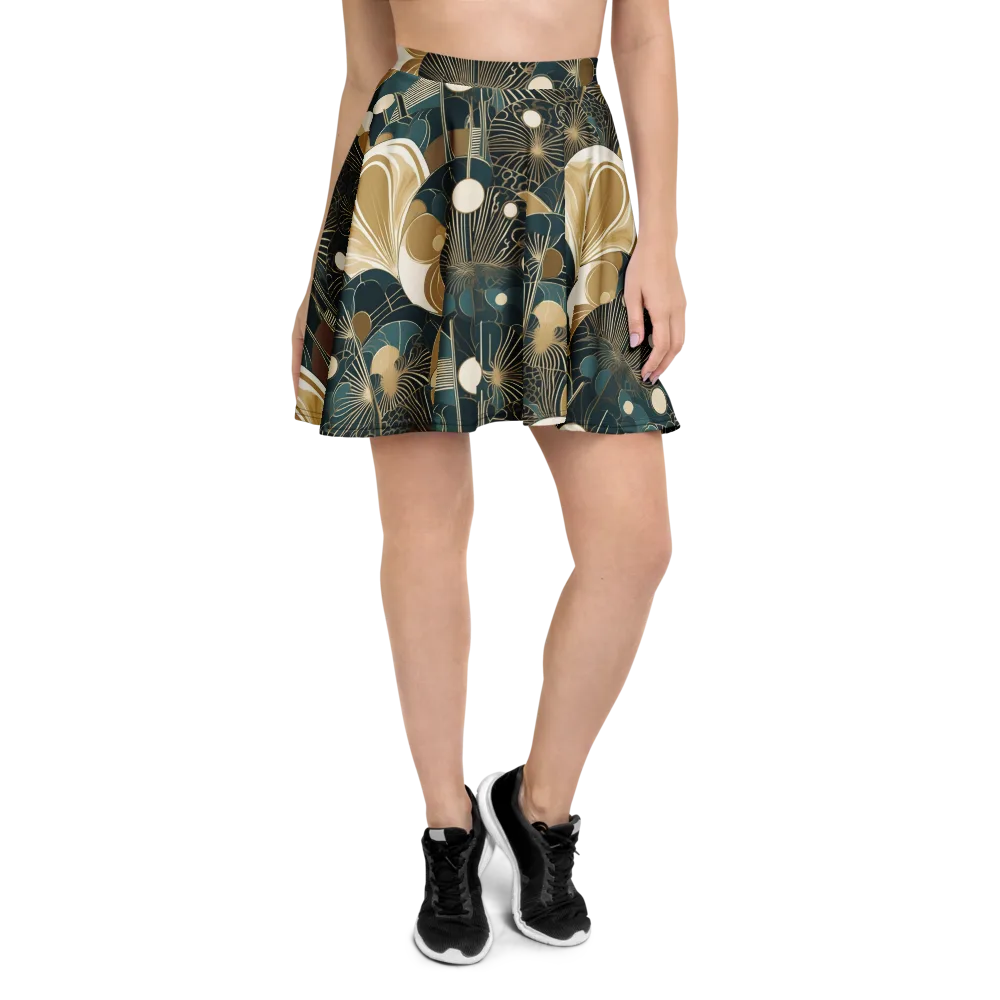 Gilded Night Garden on Skater Skirt — Front