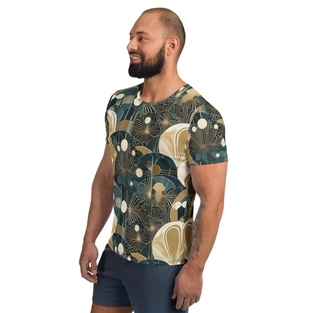 Gilded Night Garden on Men's Athletic T-Shirt — Left