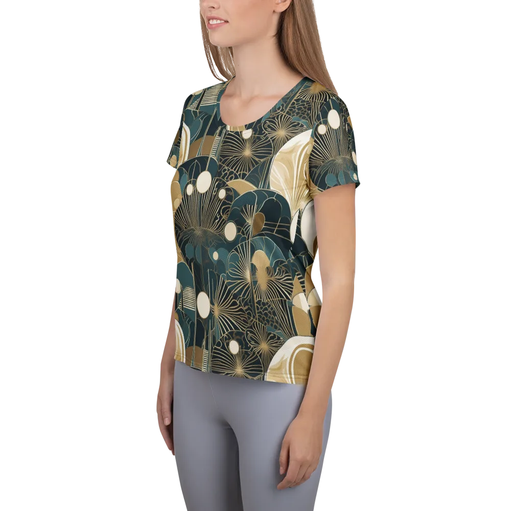 Gilded Night Garden on Women's Athletic T-Shirt — Left