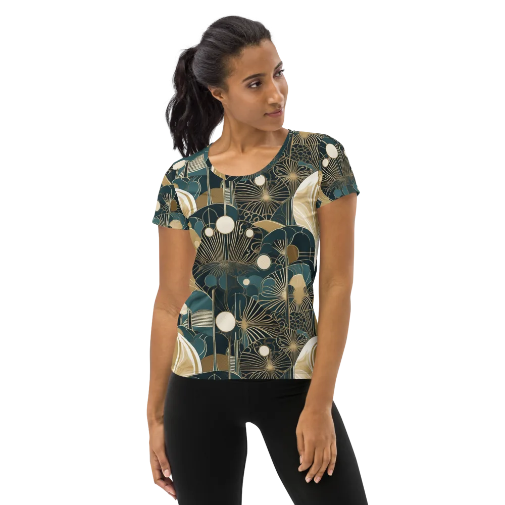 Gilded Night Garden on Women's Athletic T-Shirt — Front