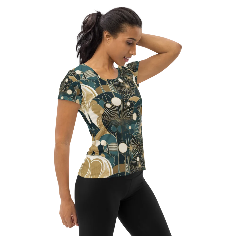 Gilded Night Garden on Women's Athletic T-Shirt — Right