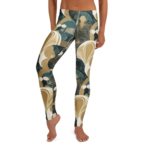 Gilded Night Garden on a Leggings