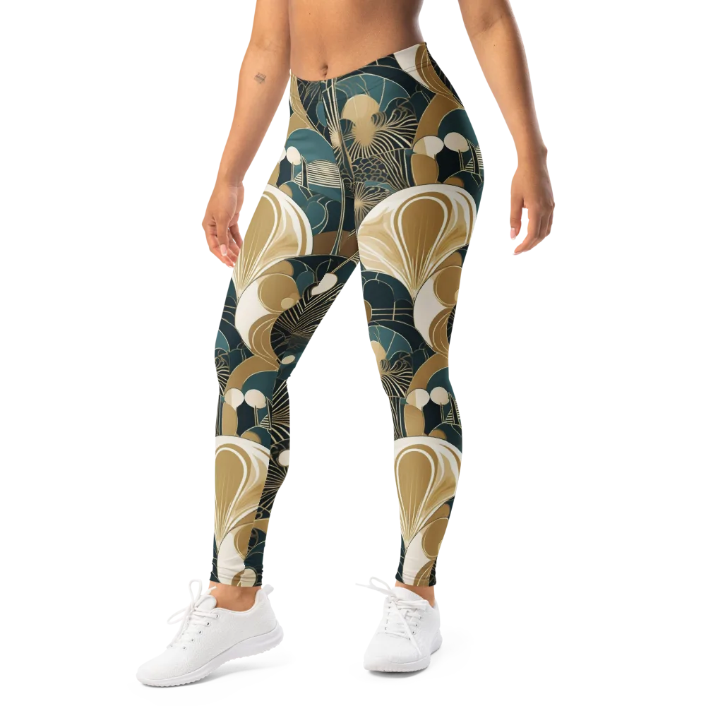 Gilded Night Garden on Leggings — Left Front