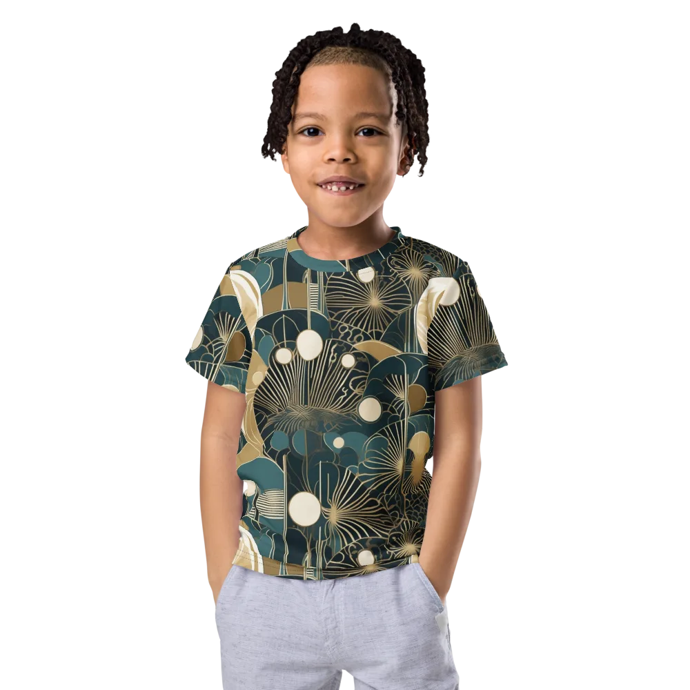 Gilded Night Garden on Kids Crew Neck T-Shirt — Front