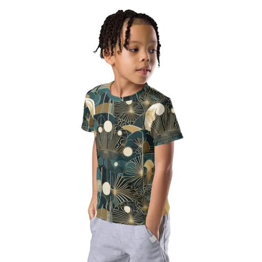 Gilded Night Garden on a Kids Crew Neck T-Shirt