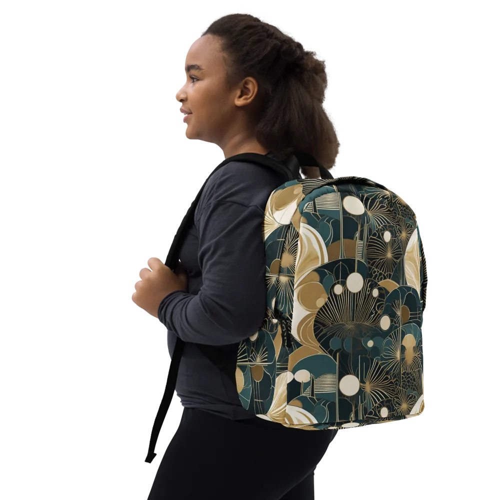 Gilded Night Garden on Minimalist Backpack — Right Front
