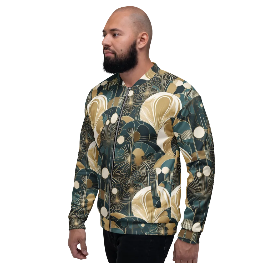 Gilded Night Garden on Bomber Jacket — Left