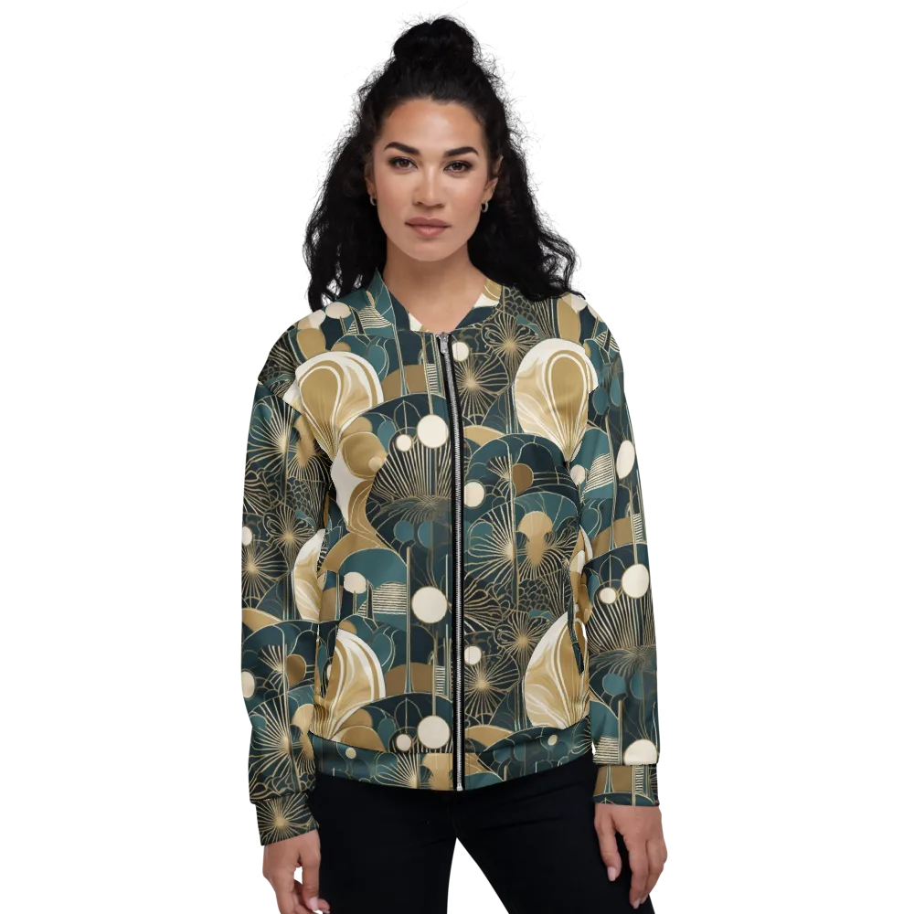 Gilded Night Garden on Bomber Jacket — Front