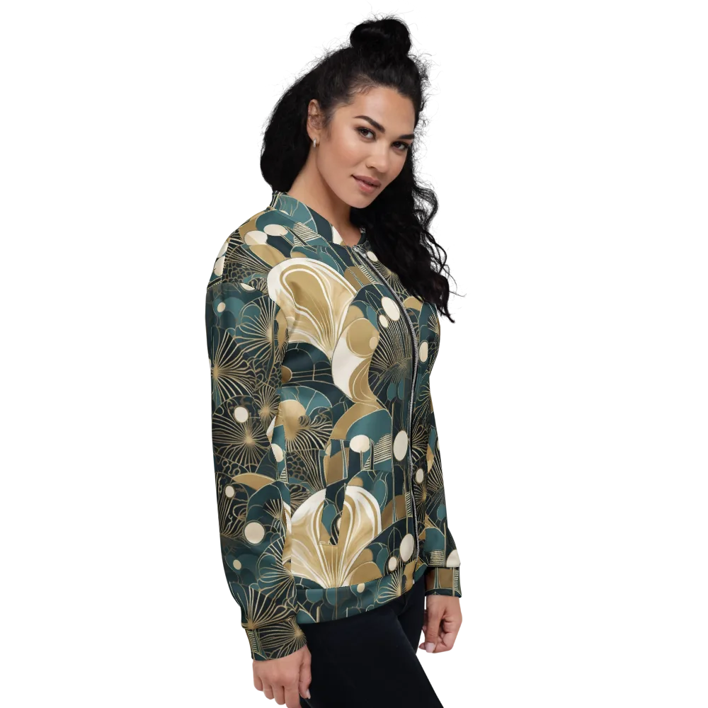 Gilded Night Garden on Bomber Jacket — Right