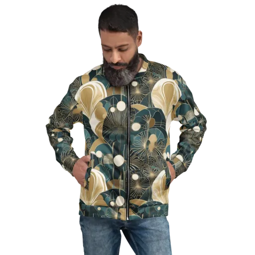 Gilded Night Garden on a Bomber Jacket