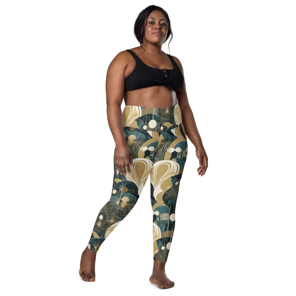 Gilded Night Garden on Leggings with Pockets — Front