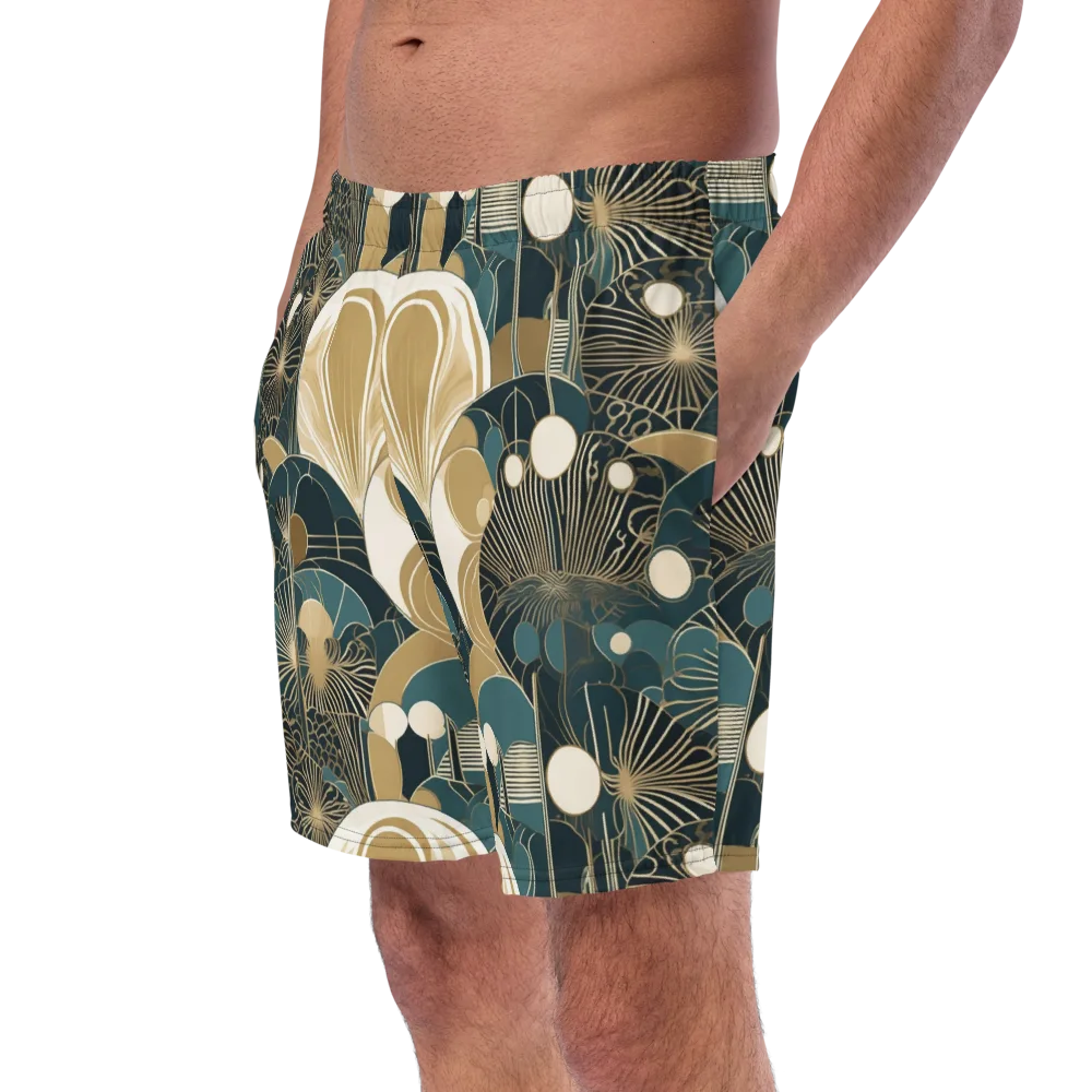 Gilded Night Garden on Swim Trunks — Left Front