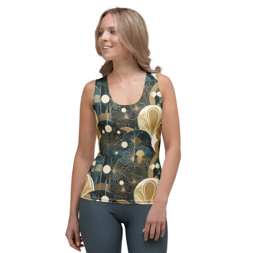 Gilded Night Garden on a Women's Tank Top